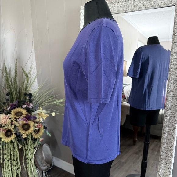 Nancy Bolen • Silk Blend Beaded Knit Blouse - Picture 7 of 8